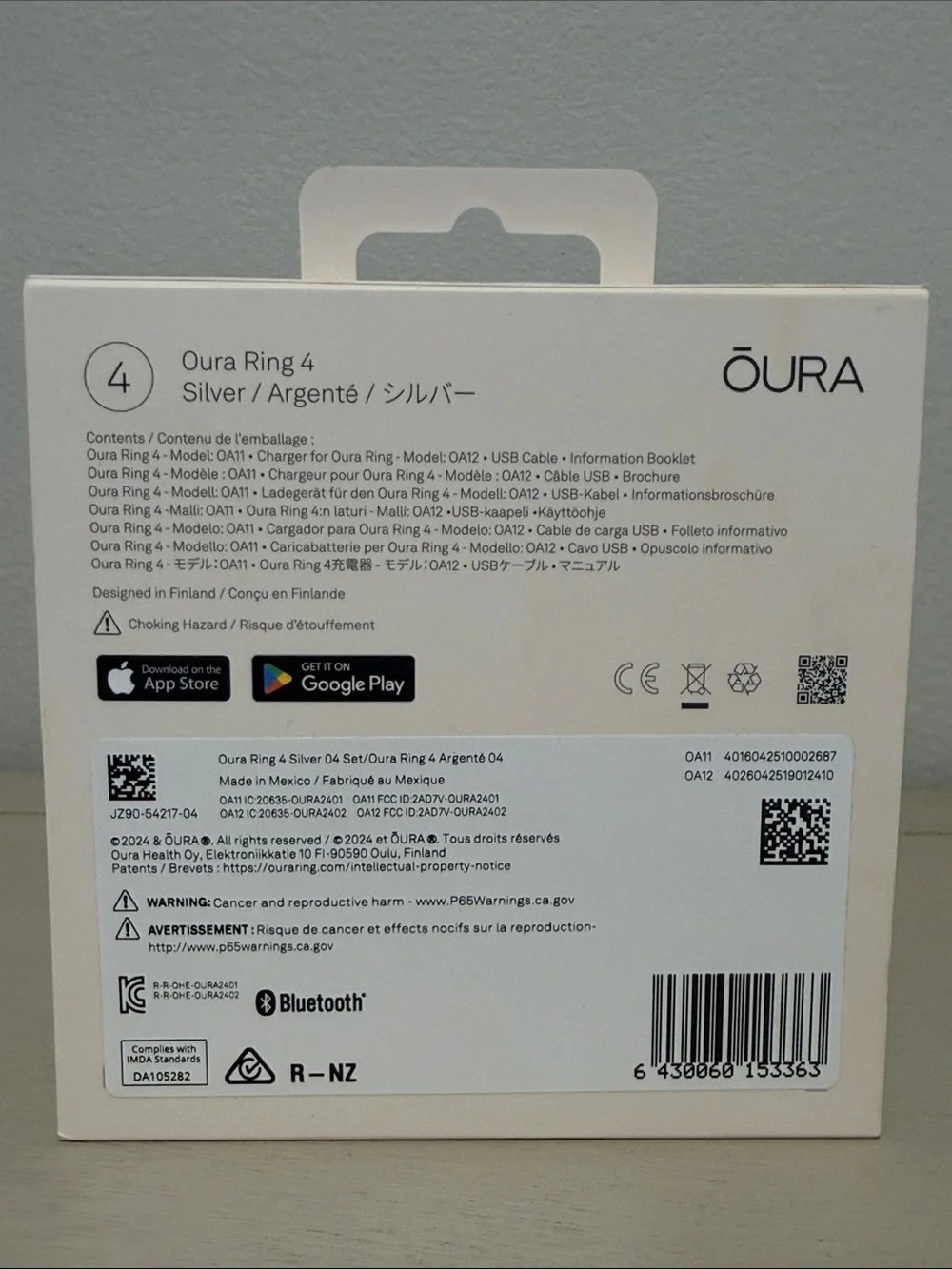 NIB Oura Ring 4 Titanium Silver Size 4 - BRAND NEW FACTORY SEALED Smart Ring